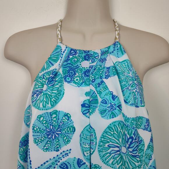 Lilly Pulitzer for Target Halter Top Womens XS Blue Green Sea Urchin For You - Picture 4 of 16